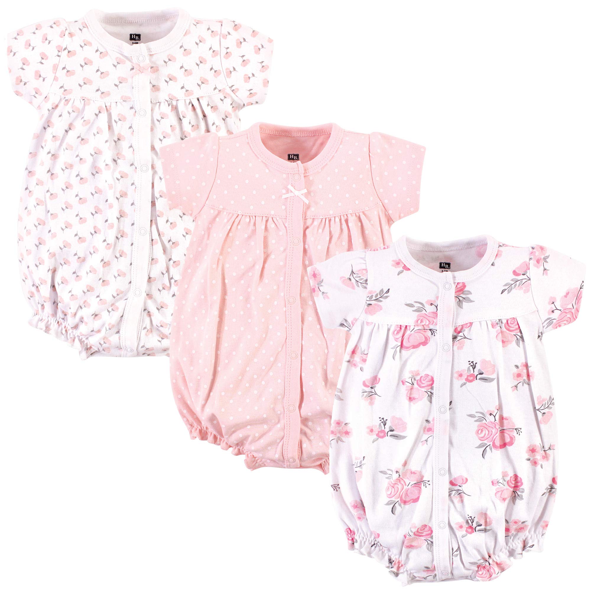 Hudson Baby Unisex Cotton Rompers, Pink Floral, 6-9 Months – WBBAPB087ZQR3GY