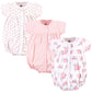 Hudson Baby Unisex Cotton Rompers, Pink Floral, 6-9 Months