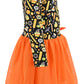 Unique Baby Girls Long Sleeve Tutu Dress Spooky Candy Halloween Outfit (5Y, Orange)