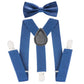 Beelittle 1920S Boys 52Cm Fedora Hat Suspenders Bow Tie Set Adjustable Y Back For 3-10 Years Old (F)