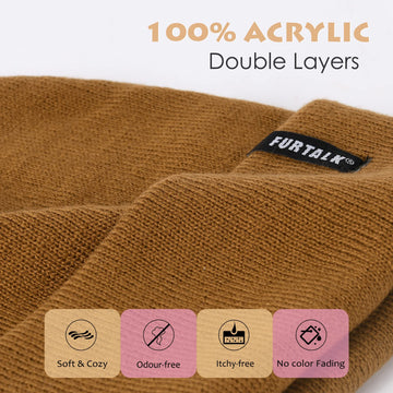 Furtalk Toddler Beanie Baby Boys Girls Beanies Kids Knit Winter Hats For 0-8 Years Camel