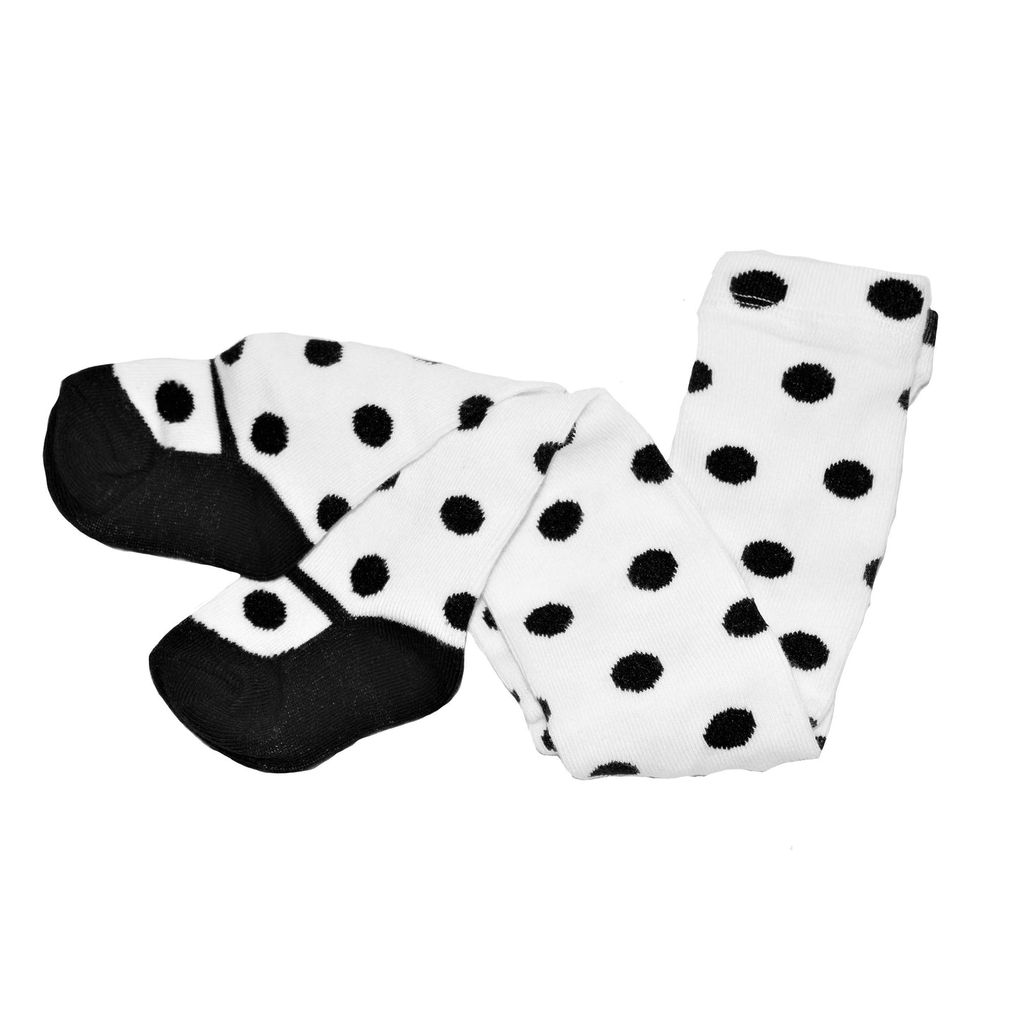 Hip Hop 50 'S Shop Baby Girls Cotton Thick Polka Dot Tights Leggings Seamless Stockings For Infant Newborn (White W/Black Dots,
