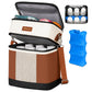 Mancro Breast milk Cooler Travel Bag Fits 6 Bottles Up to 9 Ounces,Double Layer Baby Bottle Cooler Bag with Ice Pack,Insulated B