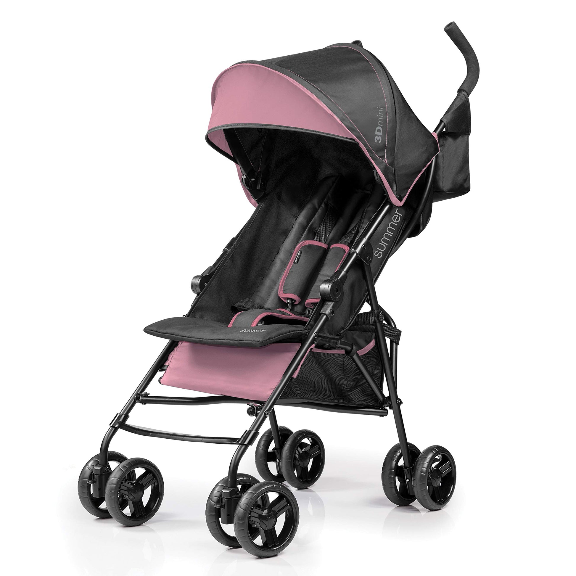 Summer Infant 3Dmini Convenience Stroller, Pink - Lightweight Stroller With Compact Fold, Multi-Position Recline, Canopy With Po