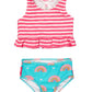 Rufflebutts Upf50+ Catching Rainbows Peplum Tankini - 3T