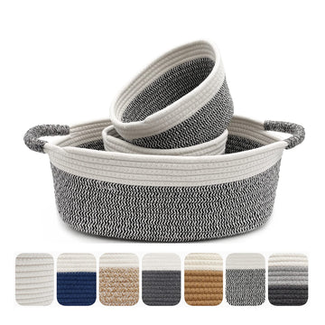 Zalaxt 3 Packs Woven Basket For Storage,Diaper Caddy Organizer, Nursery Organizers And Storage And Toys Boho Basket,Baby Gift Ba