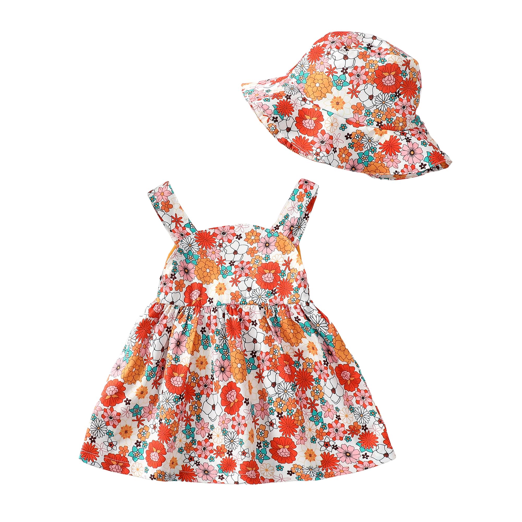 Baby Girl Summer Dresses Orange Boho Sleeveless Dresses Infant Summer – Cutebaby WBBAPB0CS64J7DG