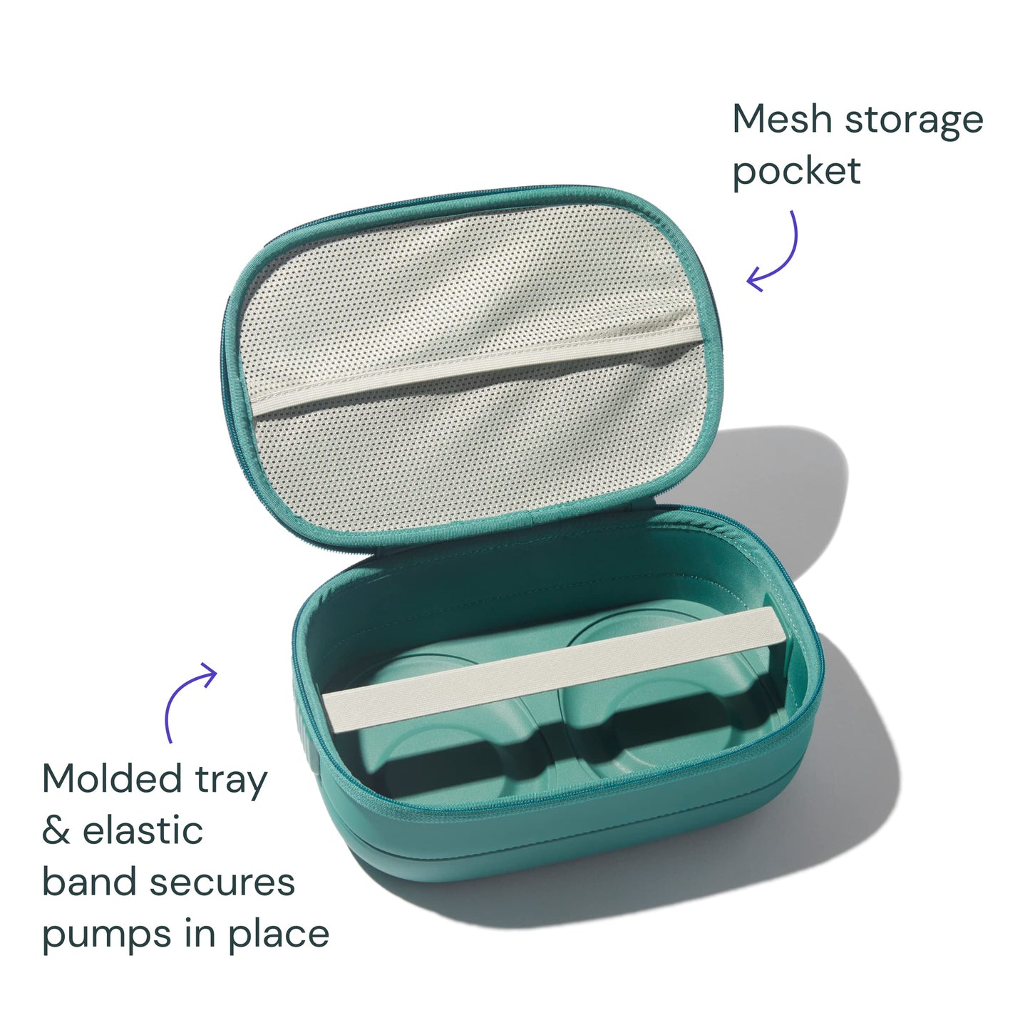 Willow Breast Pump Carrying Case, Teal, Use with Hands Free Wearable Breast Pumps, Ultra Durable Hard Shell Breast Pump Case wit