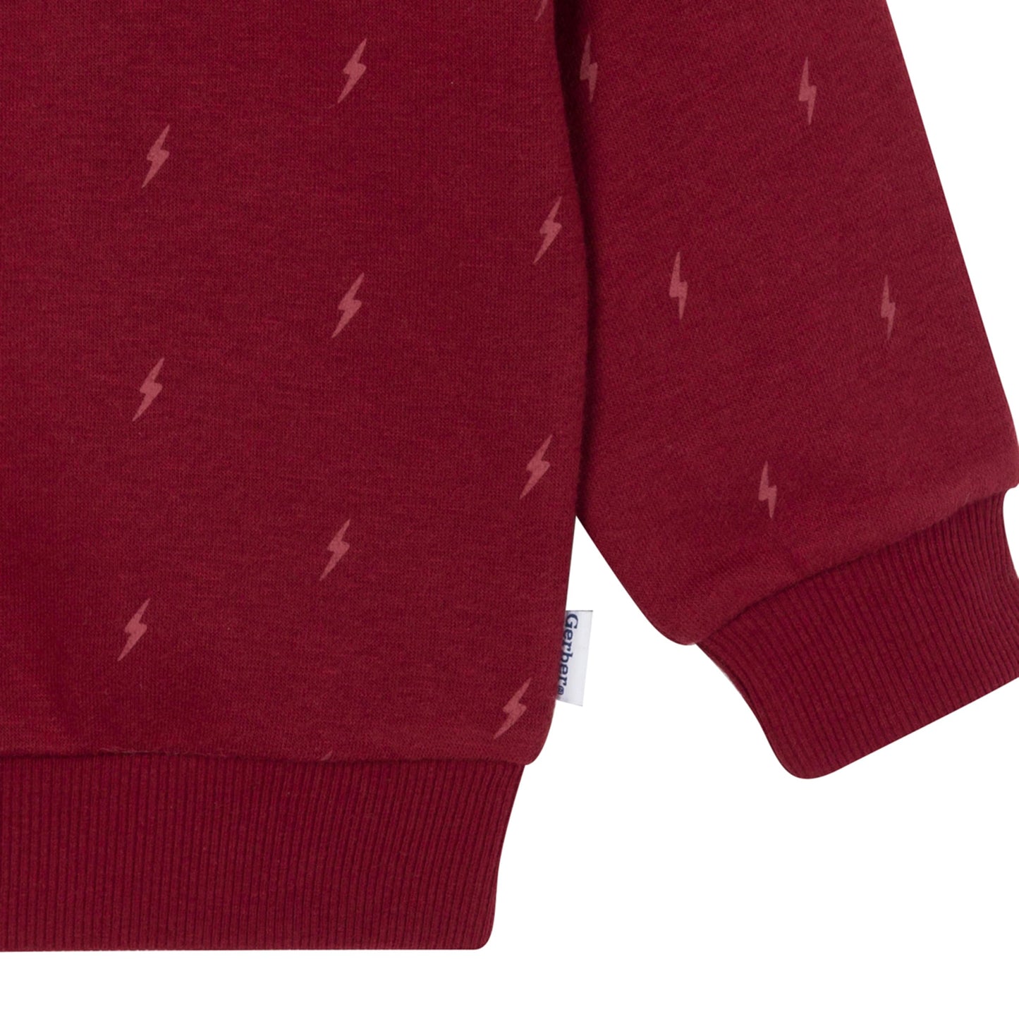 Gerber Baby Boys Toddler 2-Piece Fleece Sweatshirt And Jogger Set, Burg Lighting, 12 Months