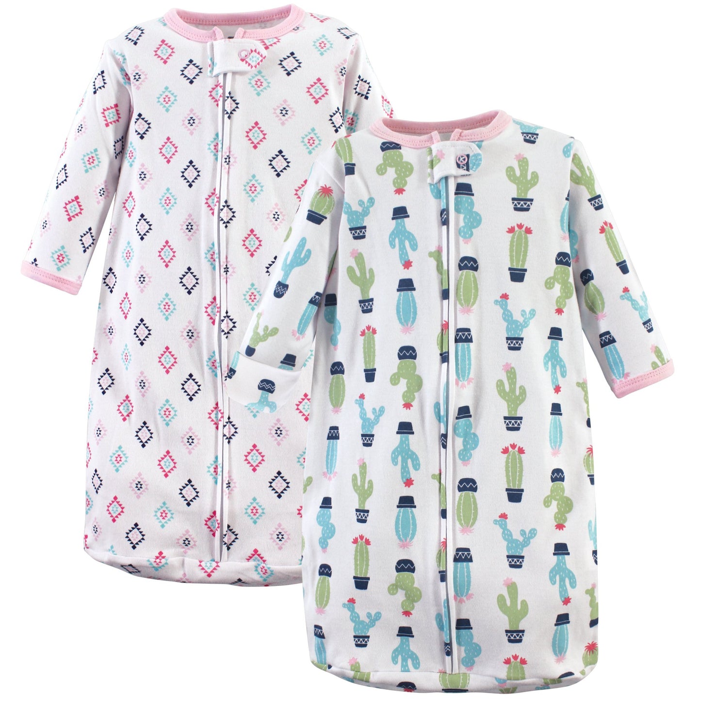 Hudson Baby Unisex Baby Cotton Long-Sleeve Wearable Sleeping Bag, Sack, Blanket, Girl Cactus, 0-3 Months