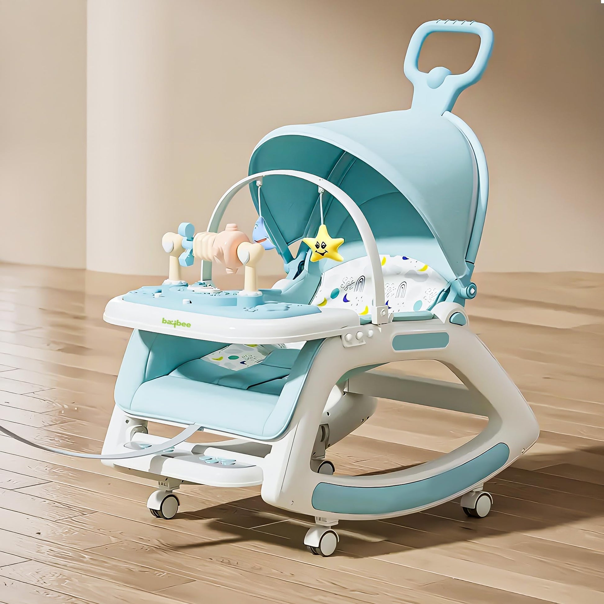 Baybee 5 In 1 Baby Rocker And Chair For Babies | Portable Rocking Chair For Kids With Parent Handle, Multi Position Recline, Tra