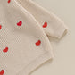 Baby Girl Valentines Day Outfit Love Heart Sweet Long Sleeve Sweater Tshirt Crewneck Tops Fall Winter Clothes (A-Khaki, 9-12 Mon