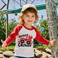 Toddler Boy Valentines Day Shirt Boys Girls Monster Truck Long Sleeve Raglan Kids Shirts For Valentines Red Tops 2T