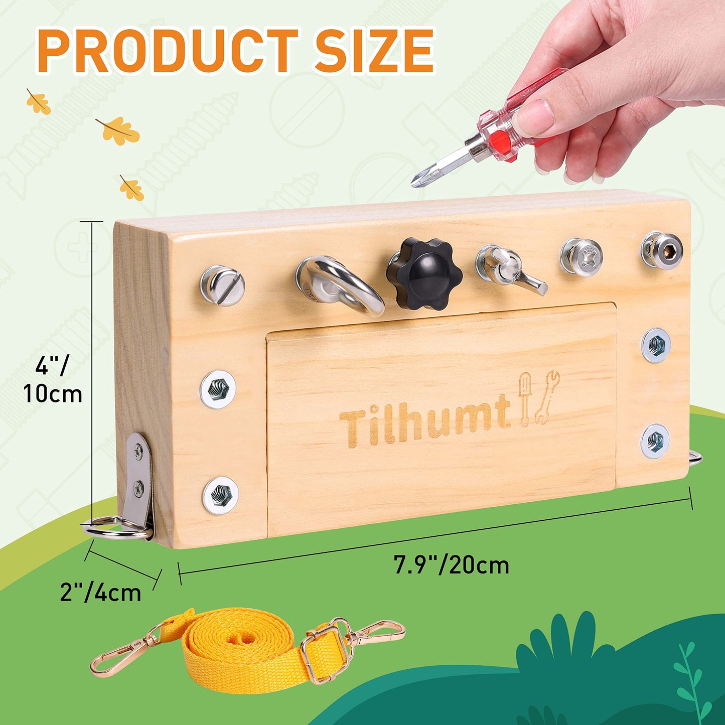 Tilhumt Montessori Screwdriver Board Set for Kids, Storage Wooden Toddler Real Tools Preschool Toys Fine Motor Skills Toys for 3