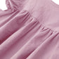 Lyxiof Toddler Baby Girl Cotton Linen Dress Ruffle Sleeve Halter Sleeveless Kids Casual Beach Dresses Pink 90Cm