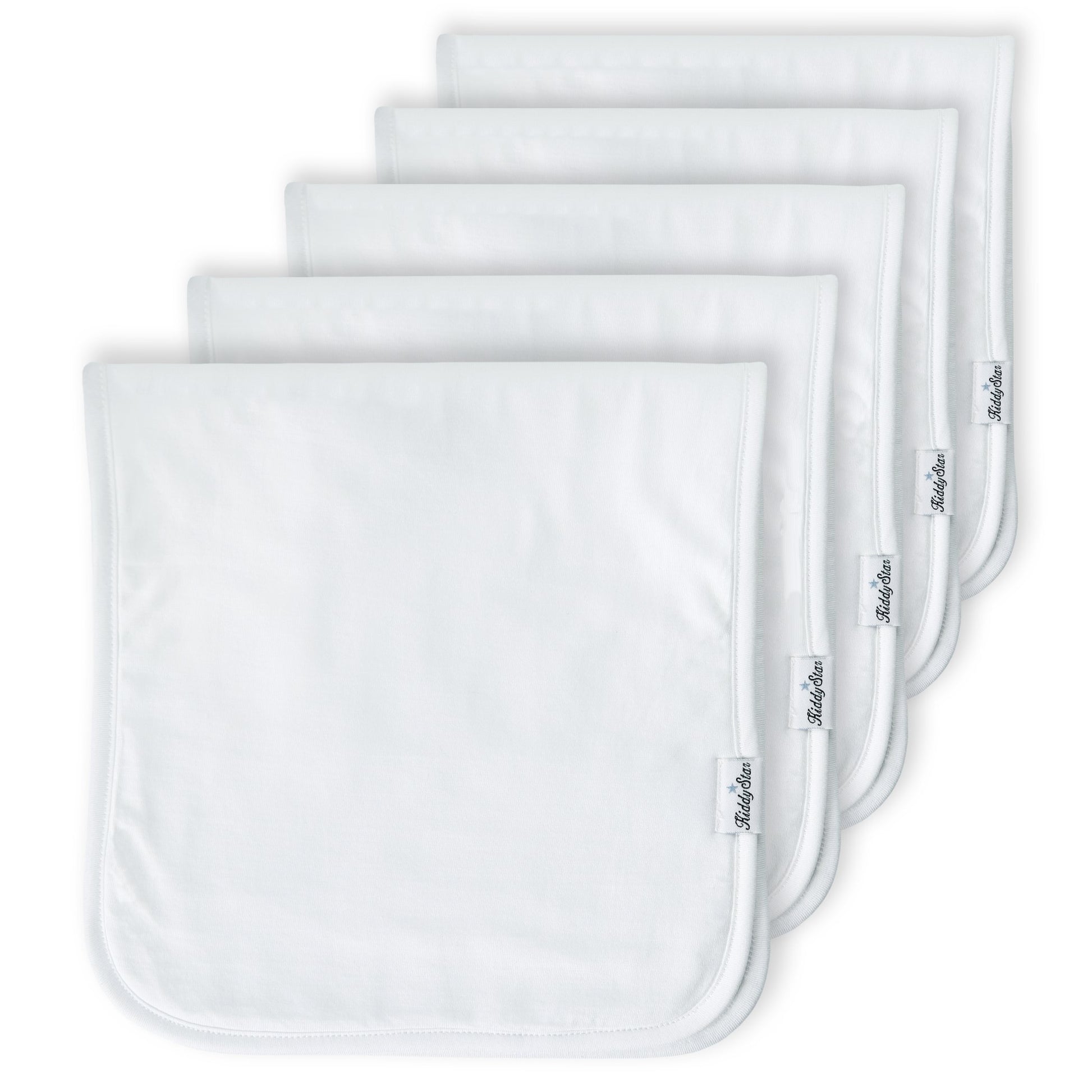 KiddyStar Organic Cotton Baby Burp Cloths - 5 Pack | Ultra Soft, 3-Layer, Large & Super Absorbent Newborn Essentials