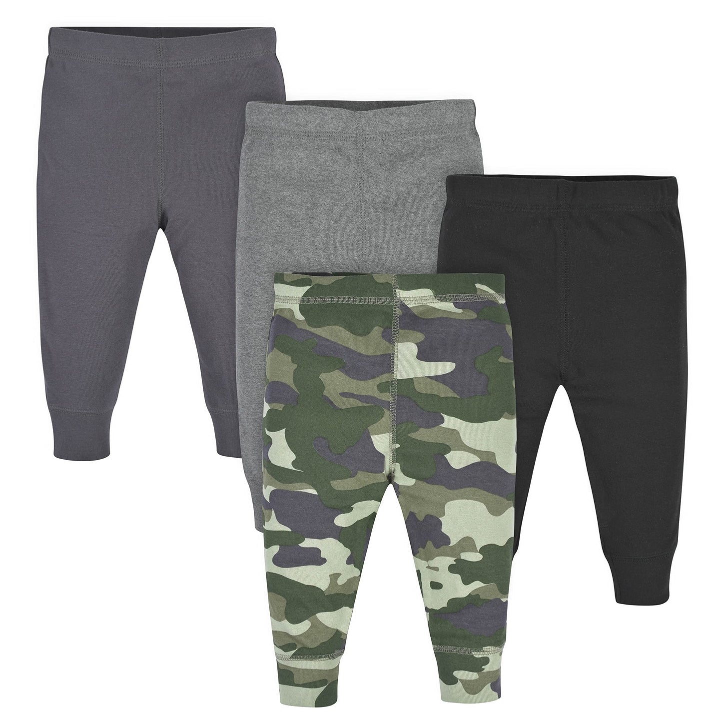 Gerber Baby Boys' Multi-Pack Pants, Camo/Gray, 0-3 Months