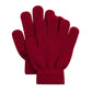 6 Pairs Kids Magic Gloves Winter Warm Full Fingers Gloves Soft Knitted Mittens For Baby Boys Girls Maroon&Plum&Green