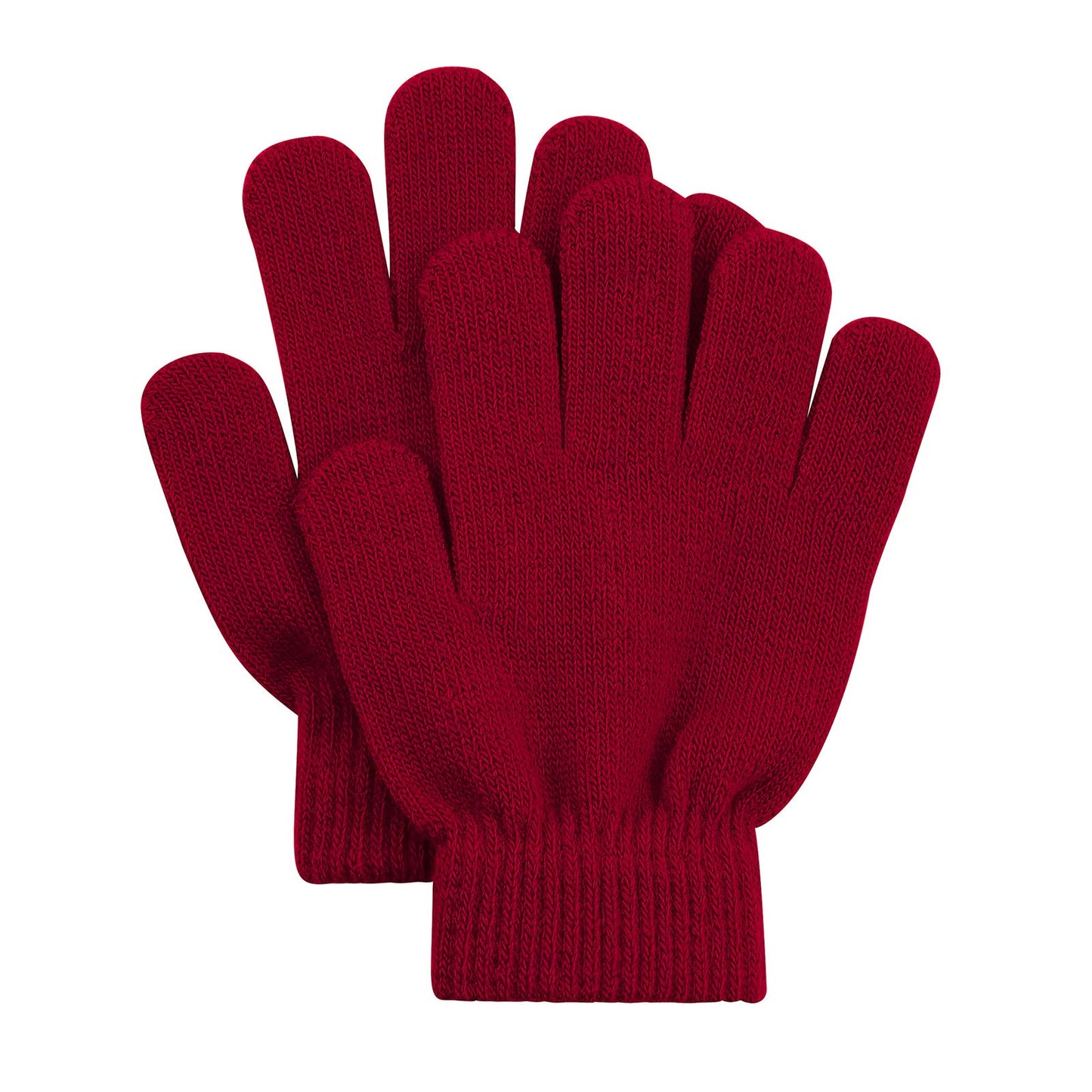 6 Pairs Kids Magic Gloves Winter Warm Full Fingers Gloves Soft Knitted Mittens For Baby Boys Girls Maroon&Plum&Green