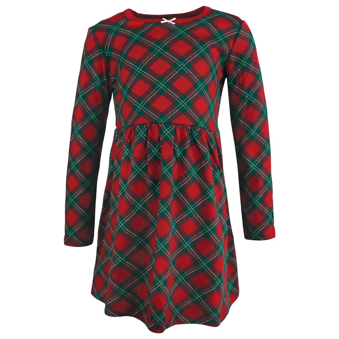 Hudson Baby Infant And Toddler Girl Cotton Dresses, Christmas Plaid, 2 Toddler
