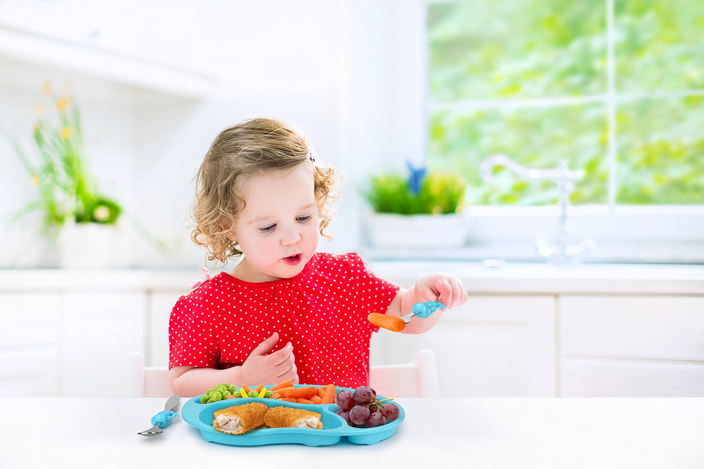 Kidsfunwares Me Time Pp Dinnerware Set (Mermaid) - 3-Piece Set For Kids And Toddlers - Plate, Fork And Spoon That Children Love