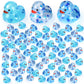 Lunmon 100 Pcs Winter Rubber Ducks Bulk Squeaky Floating Bath Snowflakes Duck Toys for Birthday Christmas Party Gifts Supplies C