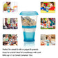 Inogih Cereal On The Go Cups Breakfast-Portable Drink-Cup Cereal To-Go Container-Cup With Spoon (Blue)