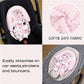 Baby Carseat Headrest, Minky Baby Head Support Girls, Floral Infant Car Seat Insert, Newborn Cushion For Strollers, Pink Flower