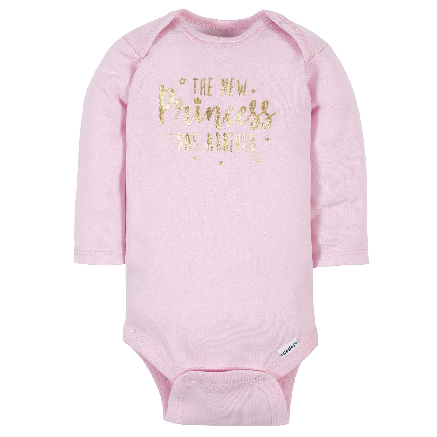Gerber Baby Girls' 6-Pack Long-Sleeve Onesies Bodysuits, Princess Pink, 12 Months