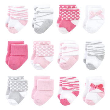 Luvable Friends Unisex Baby Newborn And Baby Terry Socks, Ballet, 6-12 Months