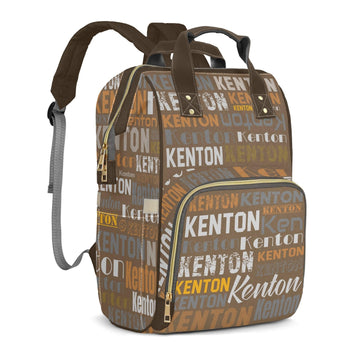 Perarts Custom Name Boy Baby Bags, Nylon Personalized Diaper Bag Backpack for Baby Boy Mom, Brown, Large Capacity, Waterproof, M