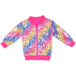 Cilucu Kids Jackets Girls Boys Sequin Zipper Coat Jacket For Toddler Birthday Christmas Clothes Bomber Hot Pink Rainbow 7-8Years