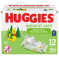 Huggies Natural Care Sensitive Baby Wipes, Unscented, Hypoallergenic, 99% Purified Water, 12 Flip-Top Packs (768 Wipes Total), P