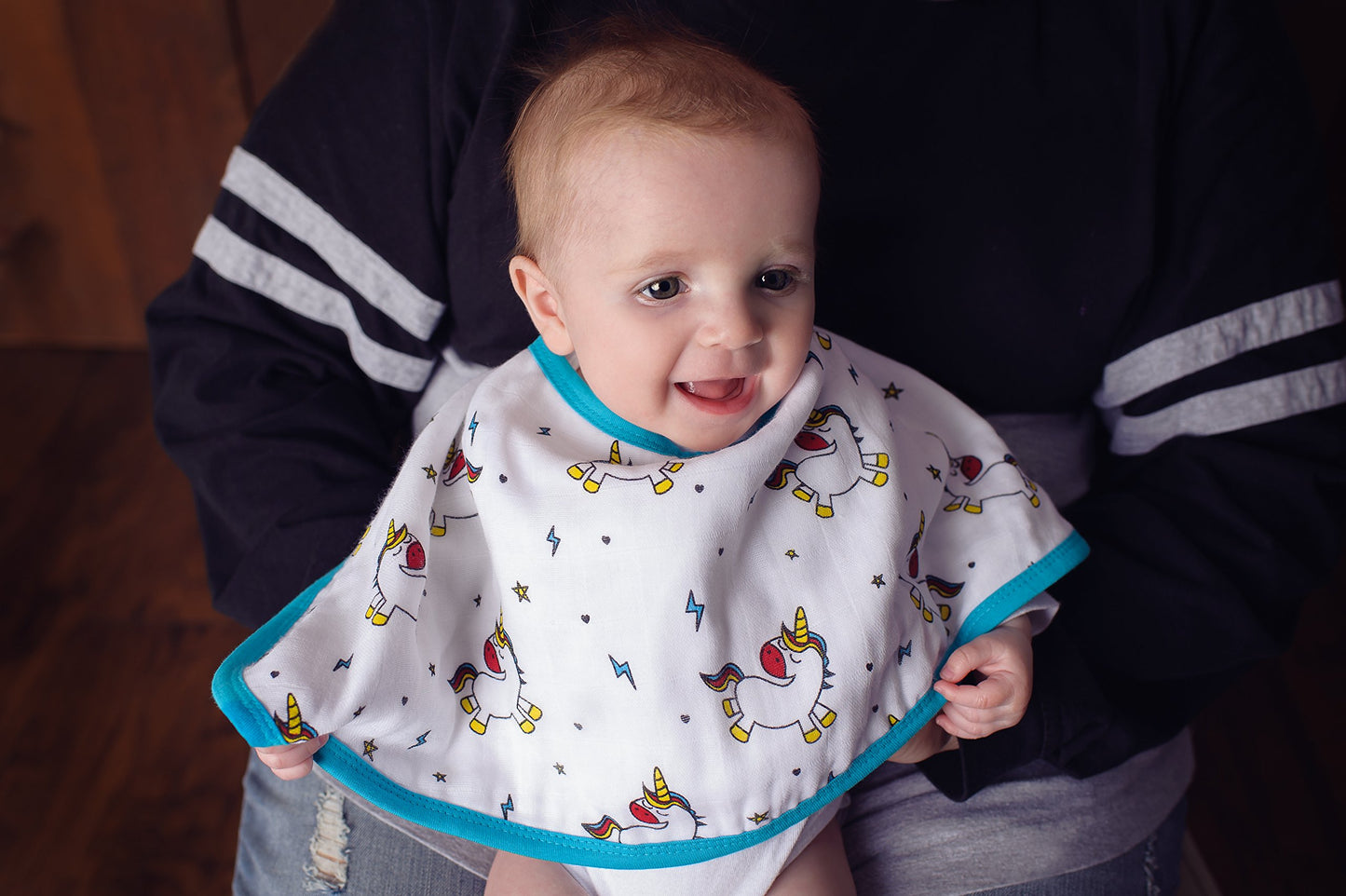 Ziggy Baby Muslin Burp Cloths, Burpy Bib Set (3 Pack) Unicorn, Rainbow, Cupcake