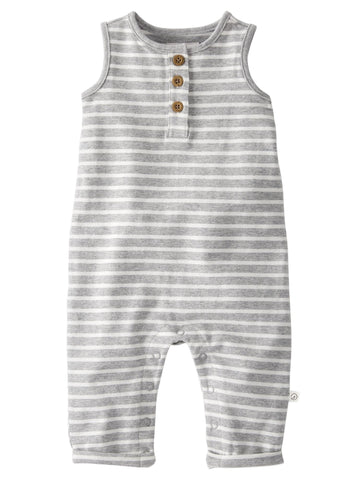 Little Planet By Carter'S Unisex-Baby Terry Jumpsuit Made With Organic Cotton, Grey Stripes, 3 Months