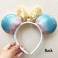Rcjera Minnie Sequin Mouse Ears Headband For Women Girls Boys, Sequin Bow Headbands Classic Glitter Party Princess Decoration Co