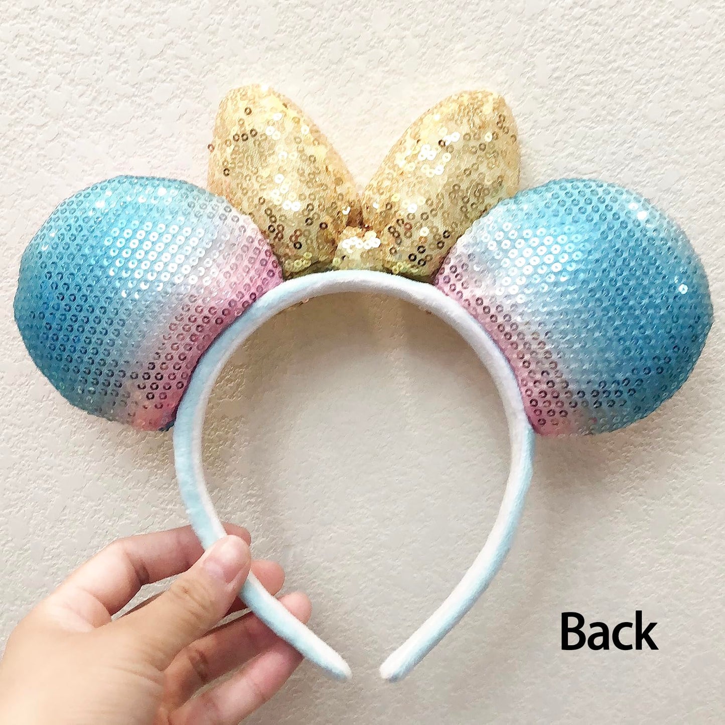 Rcjera Minnie Sequin Mouse Ears Headband For Women Girls Boys, Sequin Bow Headbands Classic Glitter Party Princess Decoration Co