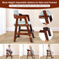 Ezebaby Wooden High Chair For Toddlers To Teens, Adjustable Kids Study Chair With Steps, Kids Dining Chair With Removable Cushio