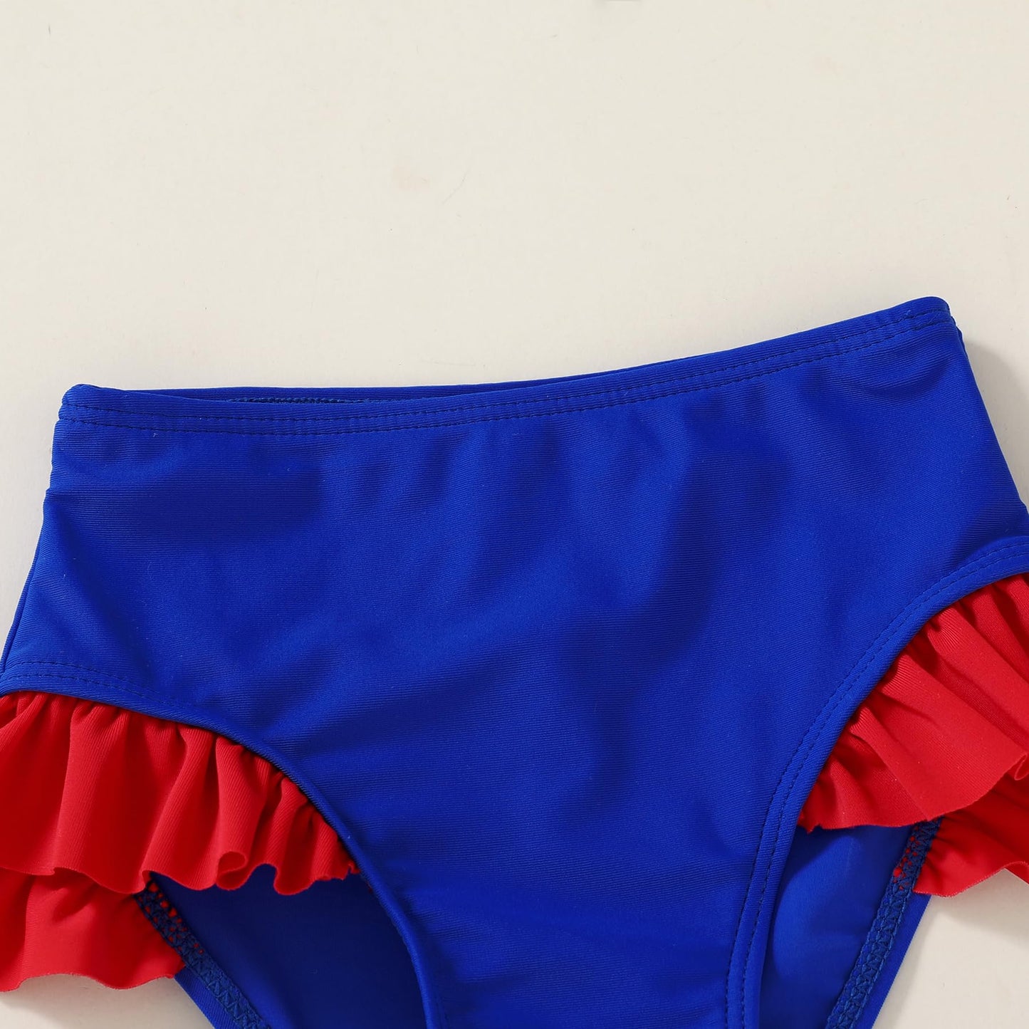 Younger Tree Toddler Girls Two Pieces Swimsuit Color Block Stripe Swimwear Summer Beach Bathing Suit 18M-5T(Blue#Yellow 12-18 Mo