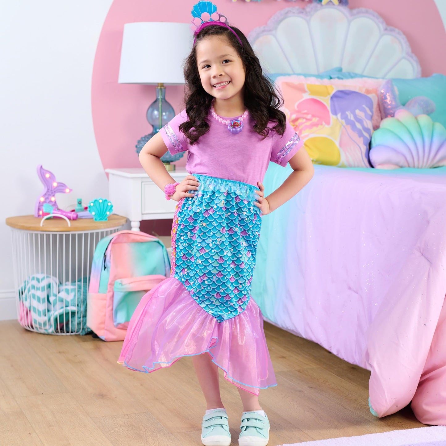 Disney Junior Ariel 2-In-1 Dress Up Set For Pretend Play, Sizes 4-6X, 4-Pieces, Mermaid, Kids Toys For Ages 3 Up By Just Play