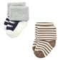 Hudson Baby Unisex Baby Cotton Rich Newborn And Terry Socks, Football, 0-6 Months