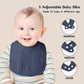 Susurration Muslin Baby Bibs 6 Pack Bandana Drool Bibs,Soft Square Adjustable Baby Drooling Bibs For Unisex Girls & Boys(Blue)
