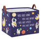 XHWZOF Space Room Decor Kid Storage Box,Boys Astronaut Planets Stars Organizer Toy Box Bin, Galaxy Spaceman Outer Space Blue Lau