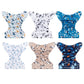 babygoal Reusable Cloth Diapers 6 Pack+6pcs Rayon from Bamboo Inserts+Wet Bag, One Size Adjustable Washable Pocket Nappy Covers