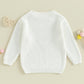 Baby Girl Cute Long Sleeve Crew Neck Love Embroidery Sweater Toddler Valentine Day Outfits (White Sweet, 12-18 Months)