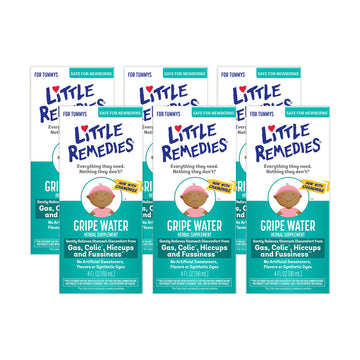 Little Remedies Gripe Water For Babies, Colic And Baby Gas Relief For Newborns, 4 Fl Oz, 6 Pack