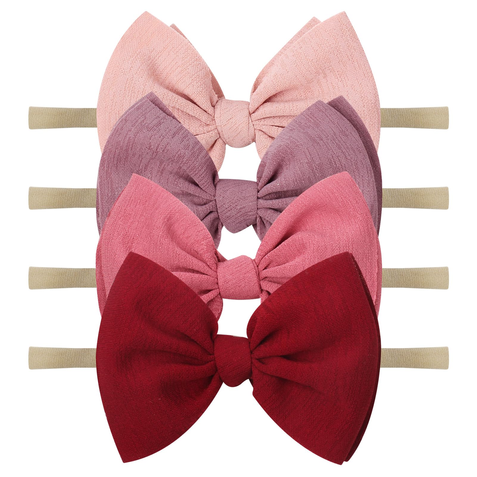 Yanjie Baby Girls Nylon Headbands Newborn Bows Handmade Hair Bows Hairbands Hair Accessories For Newborn Infant Toddlers Kids (P