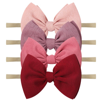 Yanjie Baby Girls Nylon Headbands Newborn Bows Handmade Hair Bows Hairbands Hair Accessories For Newborn Infant Toddlers Kids (P