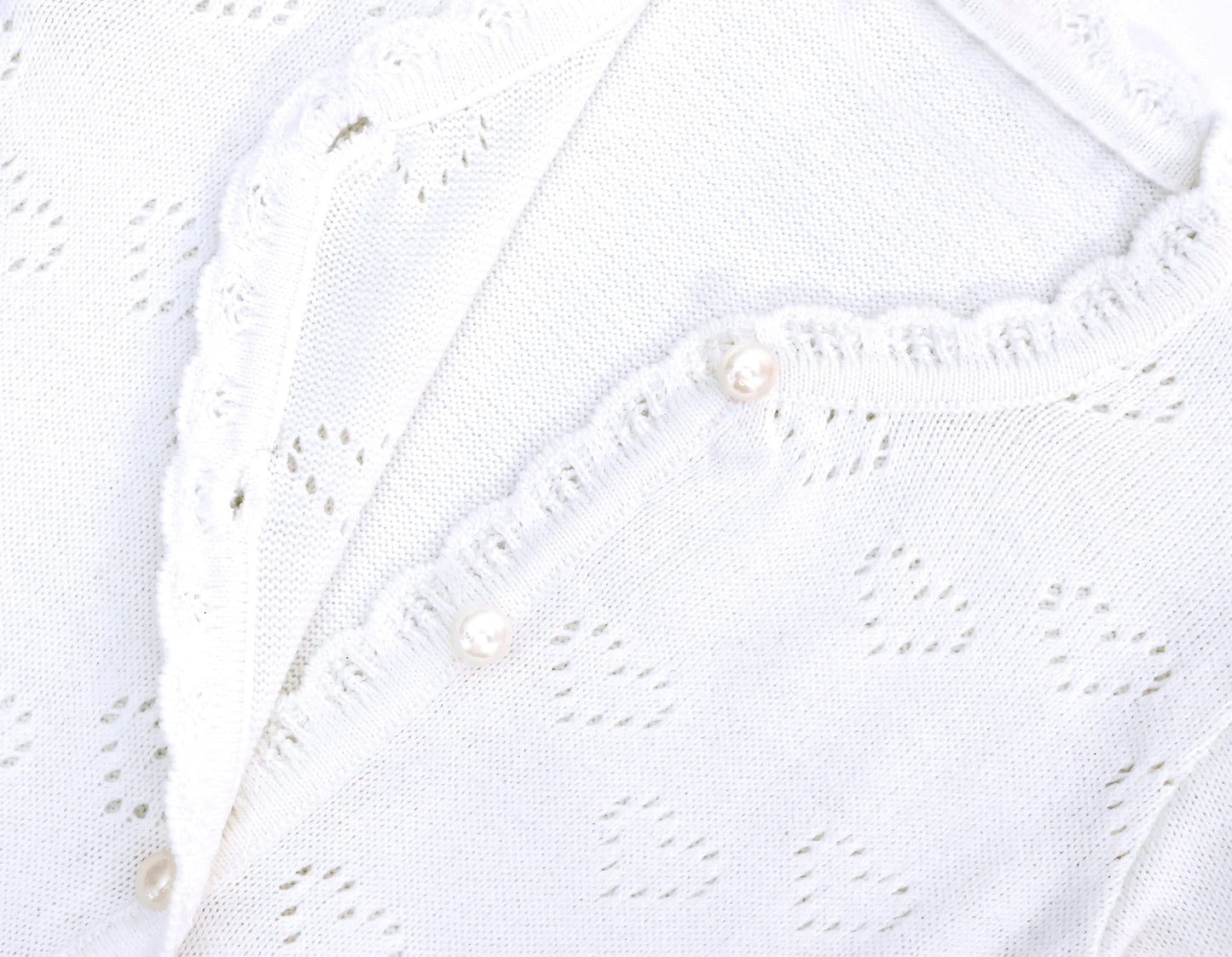 Lilax Baby Girls' Little Hearts Knit Cardigan Sweater (12 Months, White)