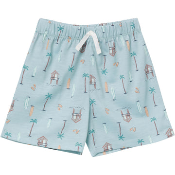 Gerber Baby Boy'S 2-Piece Pajama Set Sleeve Top & Fleece Shorts, Sea